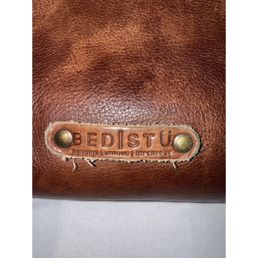 Bed Stu Leather Barra Tote Shoulder Bag Purse Handbag Brown Distressed EUC